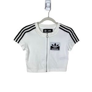 Adidas X Olivia Oblanc Cropped Zip Tee